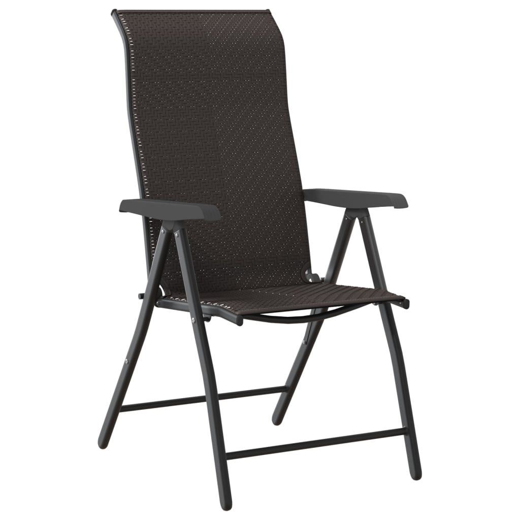 Sedie Pieghevoli da Giardino 8 pz Nere in Polyrattan 3270612