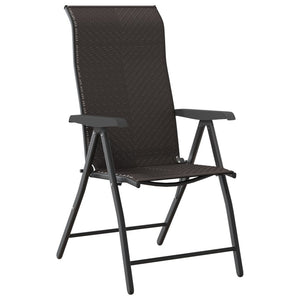 Sedie Pieghevoli da Giardino 8 pz Nere in Polyrattan 3270612