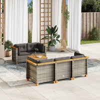 Set Divano da Giardino 6 pz con Cuscini Grigio in Polyrattan 3261732