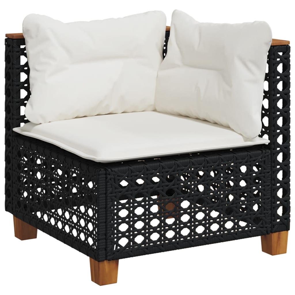Set Divani da Giardino con Cuscini 7pz Nero Polyrattan 3261740