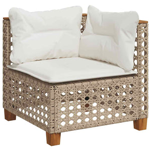 vidaXL Set Divano da Giardino 8 pz con Cuscini Beige in Polyrattan