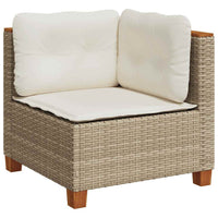 vidaXL Set Divano da Giardino 9 pz con Cuscini Beige in Polyrattan