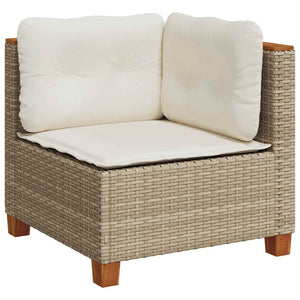 vidaXL Set Divano da Giardino 5 pz con Cuscini Beige in Polyrattan