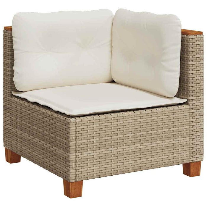 vidaXL Set Divano da Giardino 5 pz con Cuscini Beige in Polyrattan