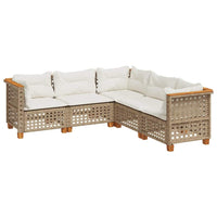 vidaXL Set Divano da Giardino 5 pz con Cuscini Beige in Polyrattan