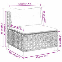 vidaXL Set Divano da Giardino 5 pz con Cuscini Beige in Polyrattan
