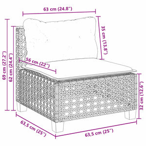 vidaXL Set Divano da Giardino 5 pz con Cuscini Beige in Polyrattan