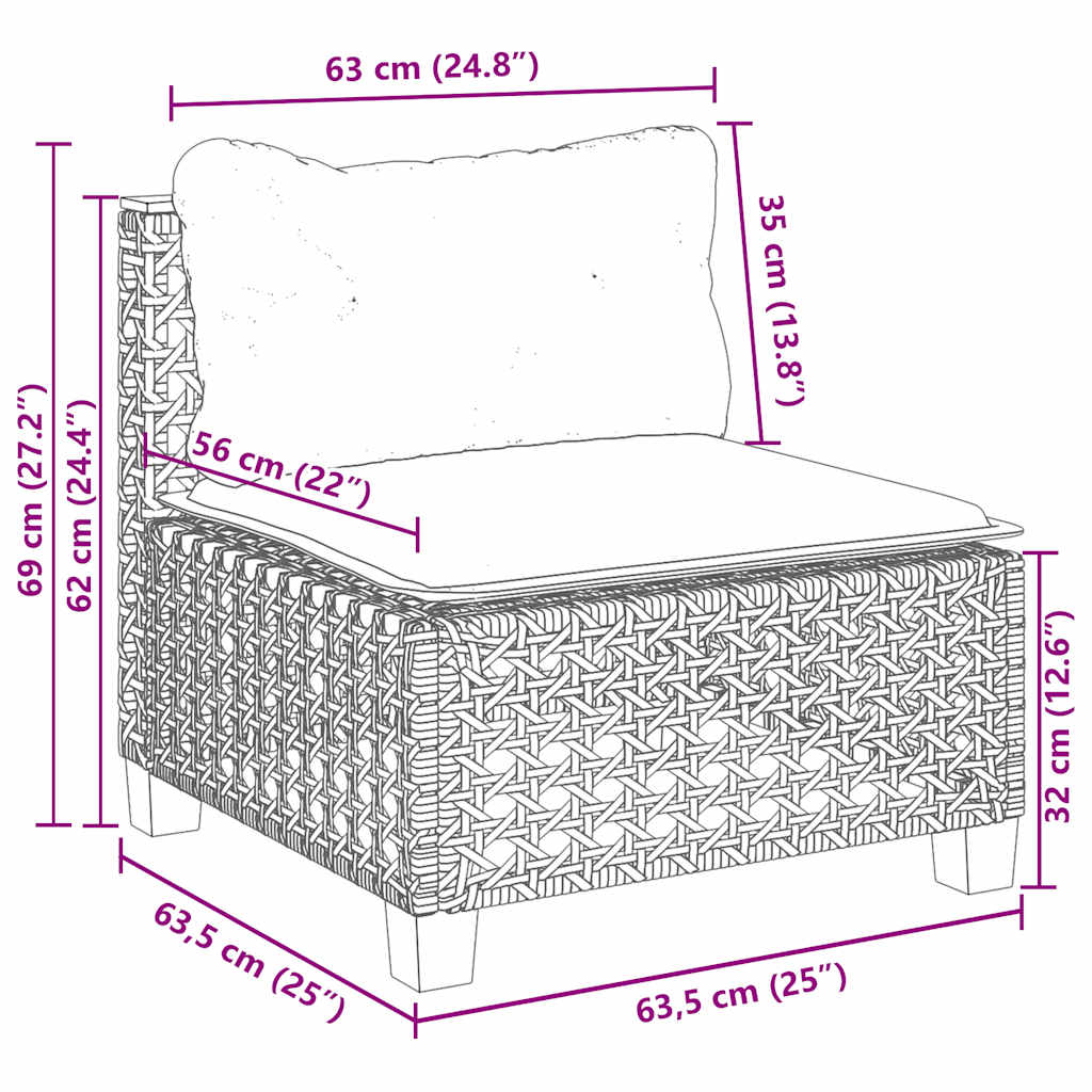 vidaXL Set Divano da Giardino 6 pz con Cuscini Beige in Polyrattan