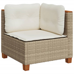 vidaXL Set Divano da Giardino 6 pz con Cuscini Beige in Polyrattan