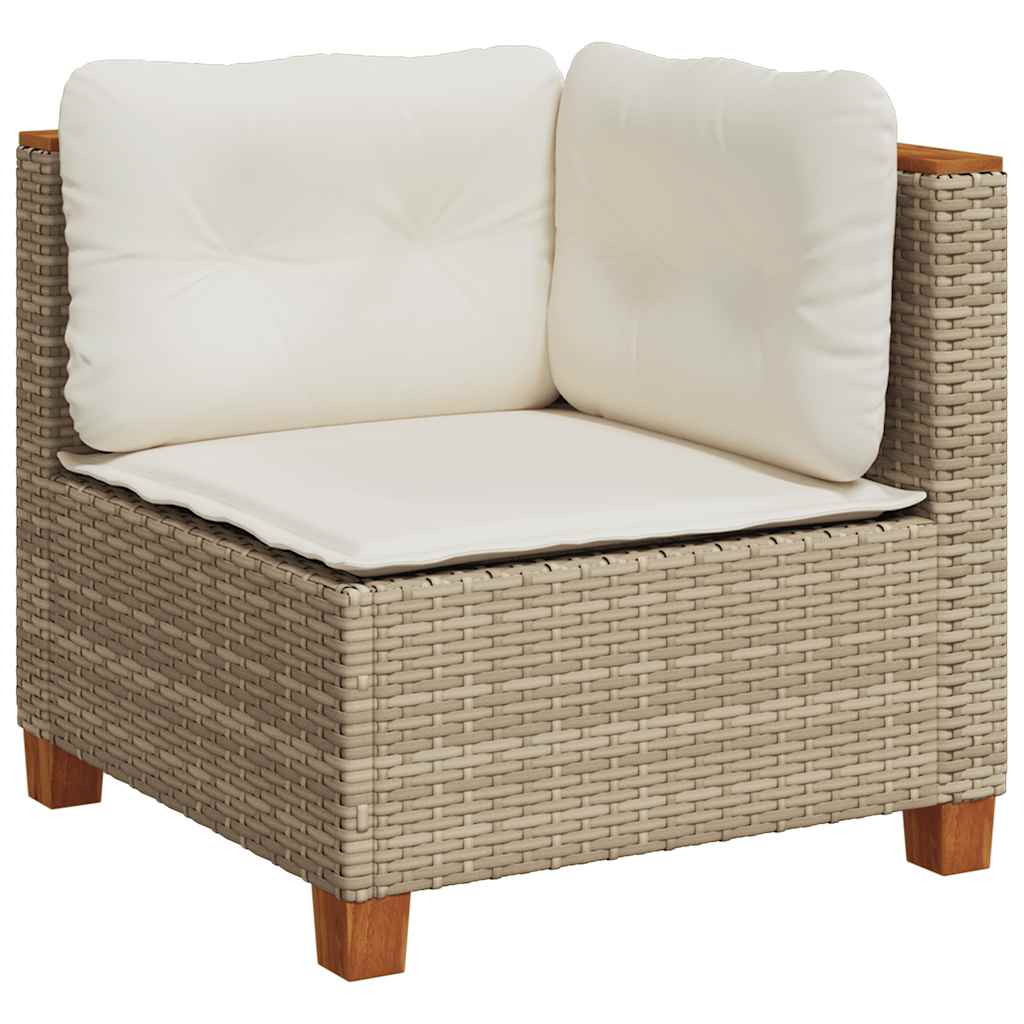 vidaXL Set Divani da Giardino 7 pz con Cuscini Beige in Polyrattan