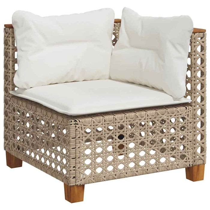 vidaXL Set Divani da Giardino 7 pz con Cuscini Beige in Polyrattan