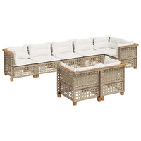 vidaXL Set Divano da Giardino 8 pz con Cuscini Beige in Polyrattan
