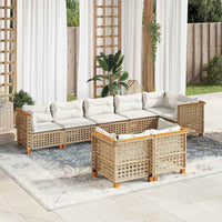 vidaXL Set Divano da Giardino 8 pz con Cuscini Beige in Polyrattan