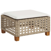 vidaXL Set Divani da Giardino 7 pz con Cuscini Beige in Polyrattan