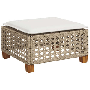 vidaXL Set Divani da Giardino 7 pz con Cuscini Beige in Polyrattan