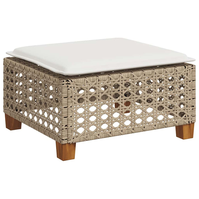 vidaXL Set Divani da Giardino 7 pz con Cuscini Beige in Polyrattan