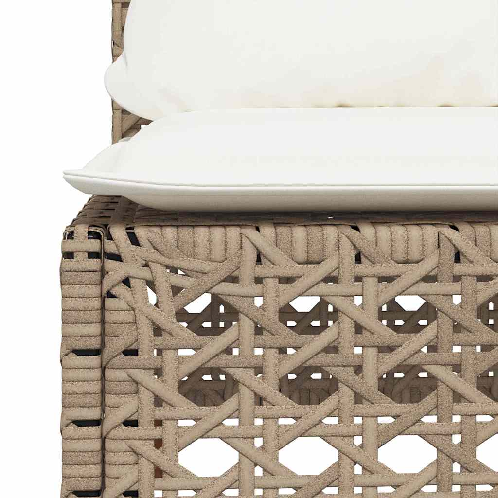 vidaXL Set Divani da Giardino 7 pz con Cuscini Beige in Polyrattan
