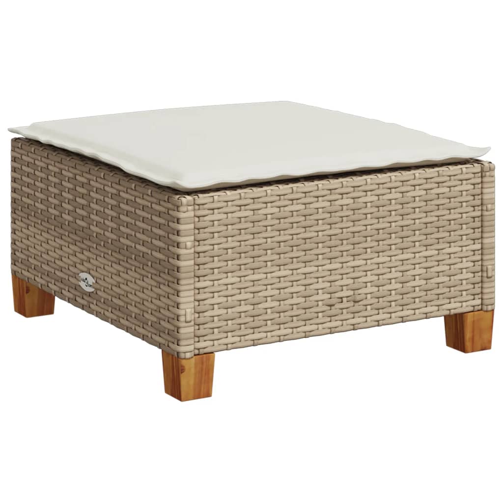 vidaXL Set Divano da Giardino 6 pz con Cuscini Beige in Polyrattan