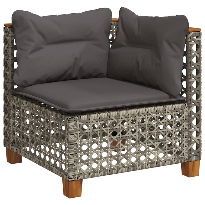 Set Divano da Giardino 10 pz con Cuscini Grigio in Polyrattan 3262011