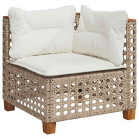 vidaXL Set Divani da Giardino 11 pz con Cuscini Beige in Polyrattan