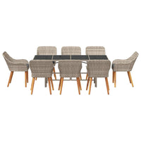 Set da pranzo 9 pcs Grigio chiaro 3261634