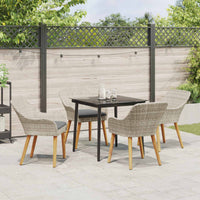 Set da Pranzo per Giardino 5 pcs Grigio chiaro polyrattan 3261706
