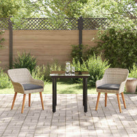Set da Pranzo per Giardino 3 pcs Grigio chiaro polyrattan 3261712