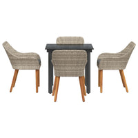 Set da Pranzo per Giardino 5 pcs Grigio chiaro polyrattan 3261713