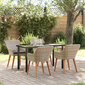 Set da Pranzo per Giardino 5 pcs Grigio chiaro polyrattan 3261714