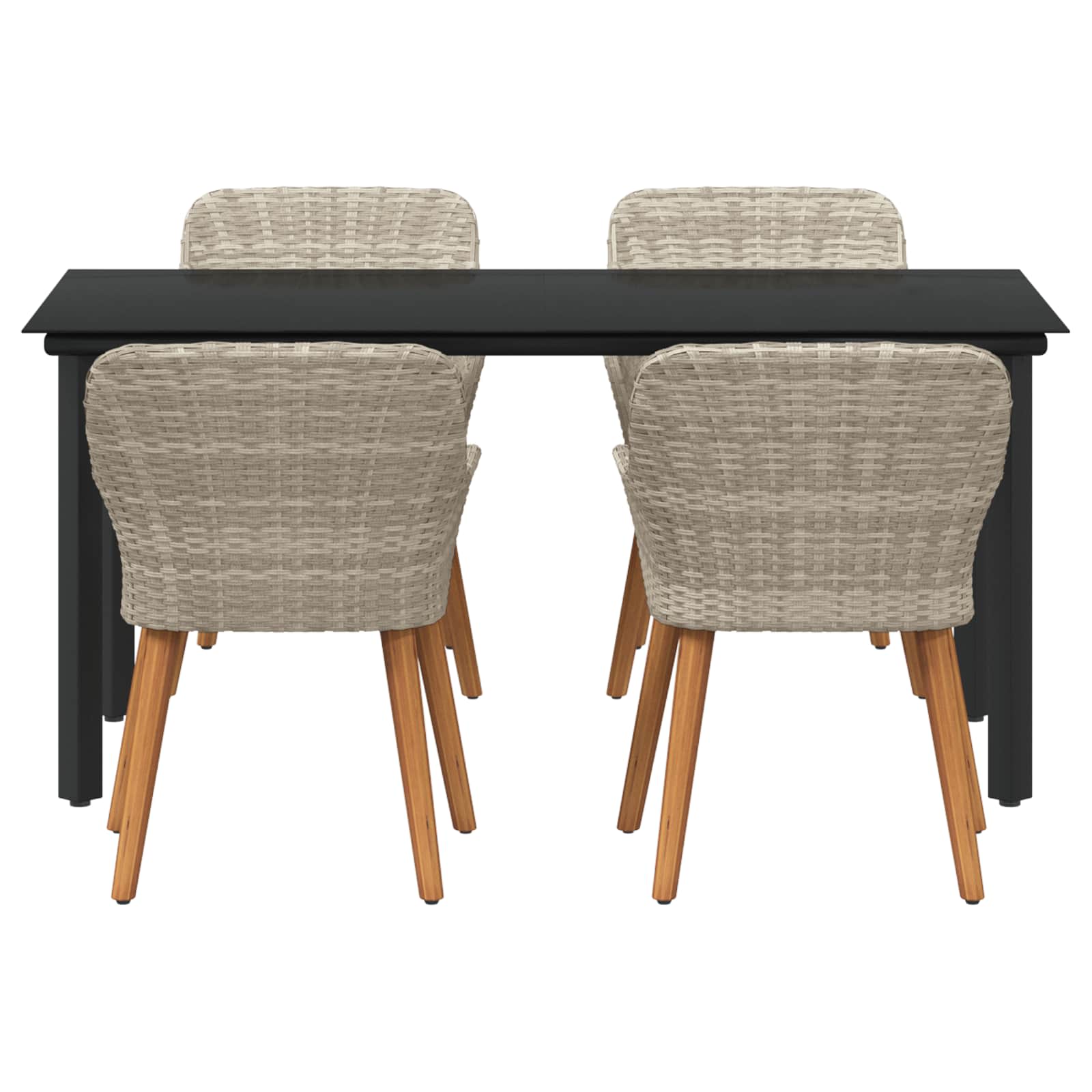 Set da pranzo Grigio chiaro Poly Rattan 3261715