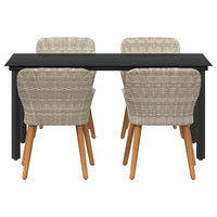 Set da pranzo Grigio chiaro Poly Rattan 3261715