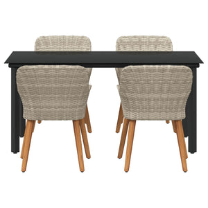 Set da pranzo Grigio chiaro Poly Rattan 3261715