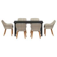 Set da pranzo Grigio chiaro Poly Rattan 3261716