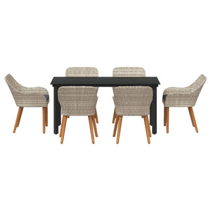 Set da pranzo Grigio chiaro Poly Rattan 3261716