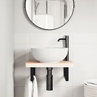 Reggimensole per Lavabo 2 pz-Supporti per mensole a muro Nere Rettangolari in Acciaio 329447