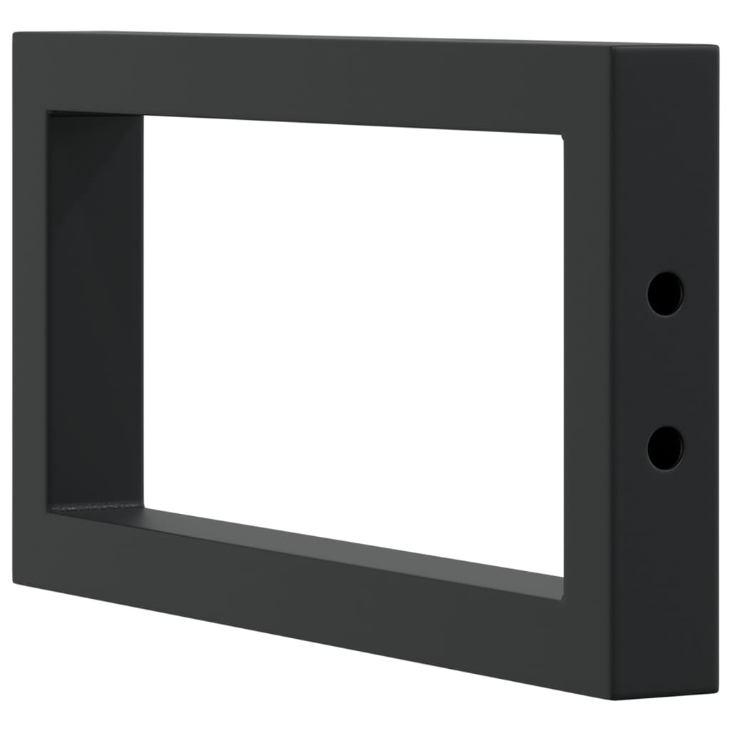 Reggimensole per Lavabo 2 pz-Supporti per mensole a muro Nere Rettangolari in Acciaio 329447
