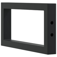 Reggimensole per Lavabo 2 pz-Supporti per mensole a muro Nere Rettangolari in Acciaio 329447