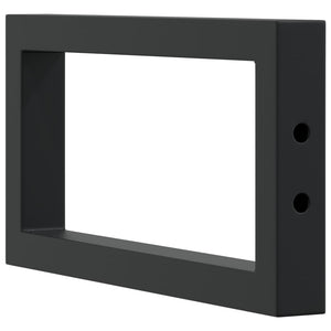 Reggimensole per Lavabo 2 pz-Supporti per mensole a muro Nere Rettangolari in Acciaio 329447