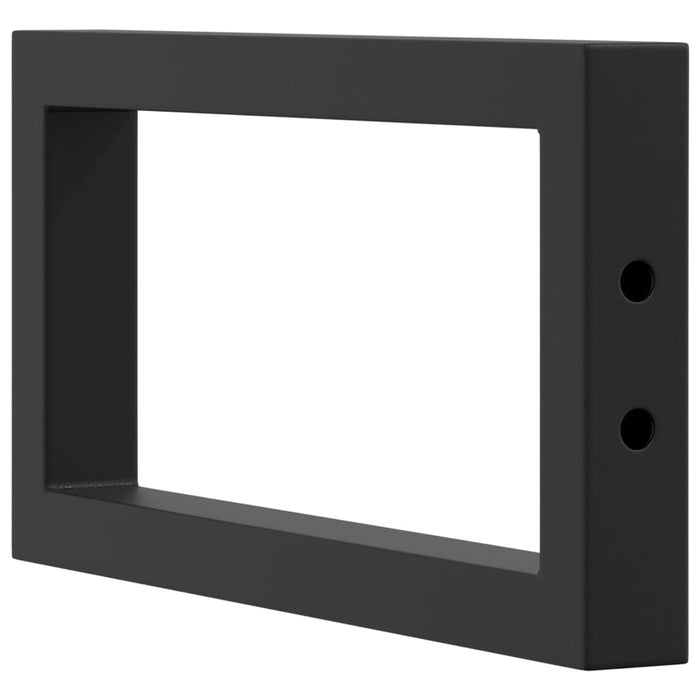 Reggimensole per Lavabo 2 pz-Supporti per mensole a muro Nere Rettangolari in Acciaio 329447