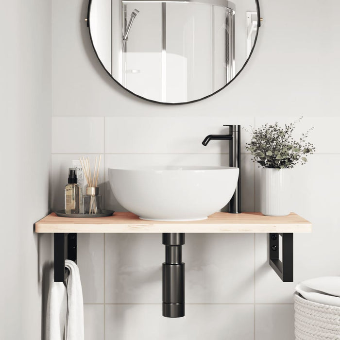 Reggimensole per Lavabo 2 pz Nere Rettangolari in Acciaio 4007270