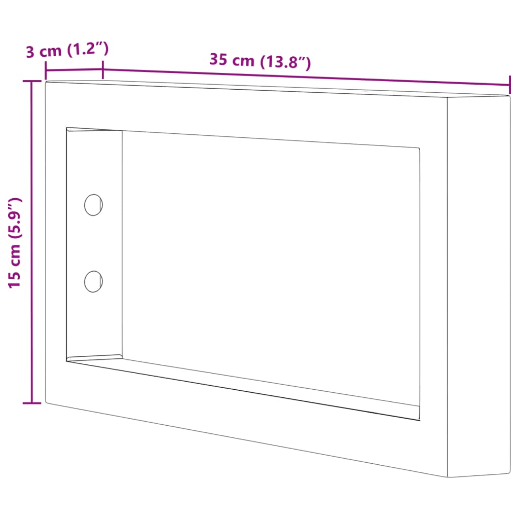 Reggimensole per Lavabo 2 pz Nere Rettangolari in Acciaio 4007270