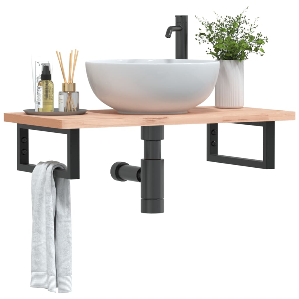 Reggimensole per Lavabo 2 pz Nere Rettangolari in Acciaio 4007270