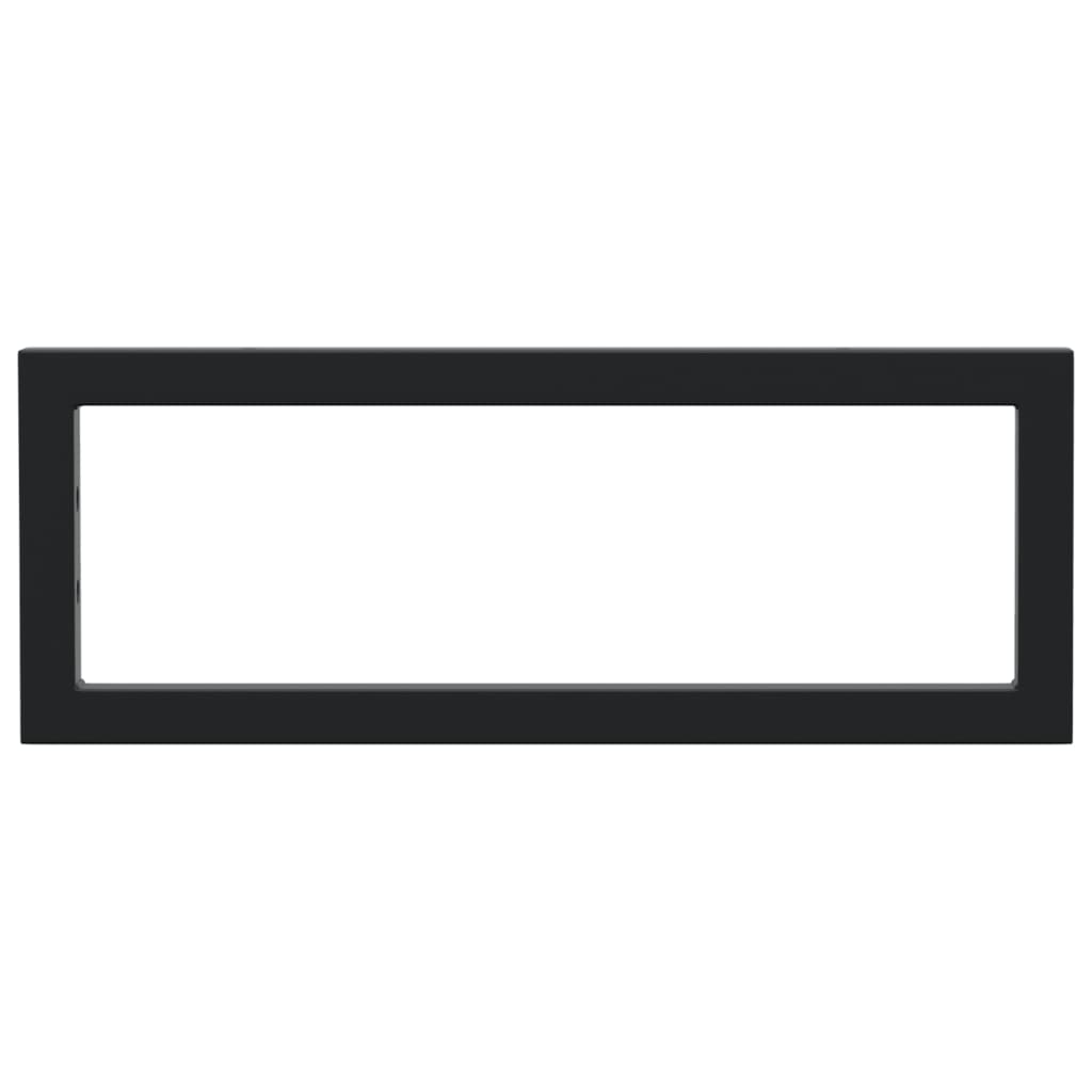 Reggimensole per Lavabo 2 pz-Supporti per mensole a muro Nere Rettangolari in Acciaio 445449