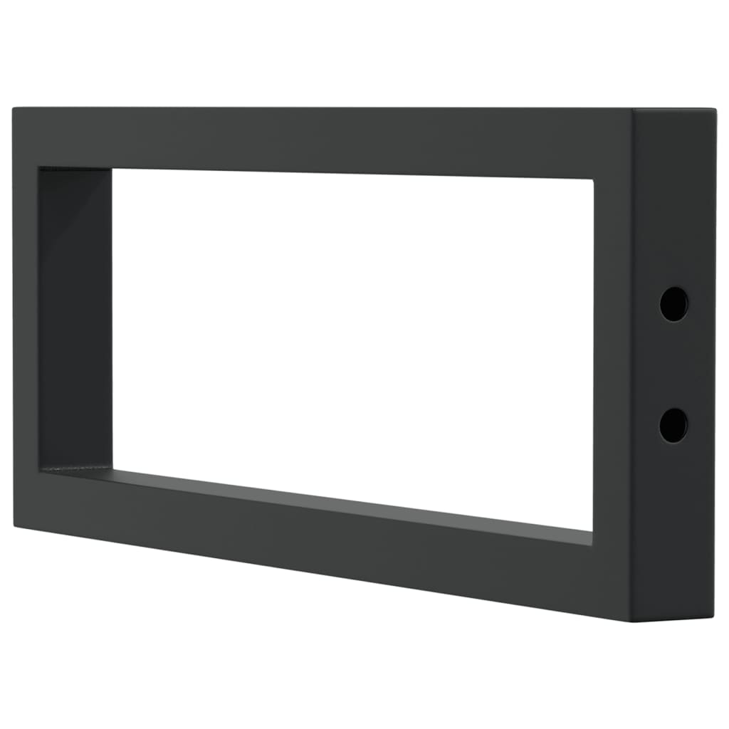 Reggimensole per Lavabo 2 pz-Supporti per mensole a muro Nere Rettangolari in Acciaio 445449