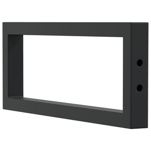 Reggimensole per Lavabo 2 pz-Supporti per mensole a muro Nere Rettangolari in Acciaio 445449