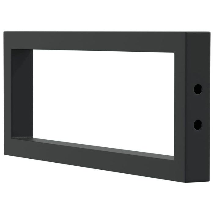 Reggimensole per Lavabo 2 pz Nere Rettangolari in Acciaio