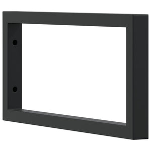 Reggimensole per Lavabo 2 pz Nere Rettangolari in Acciaio