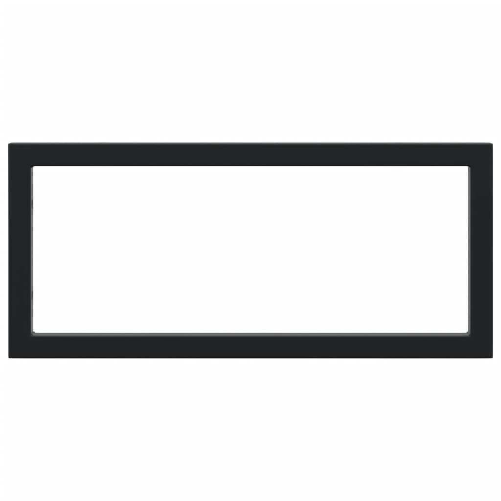 Reggimensole per Lavabo 2 pz Nere Rettangolari in Acciaio