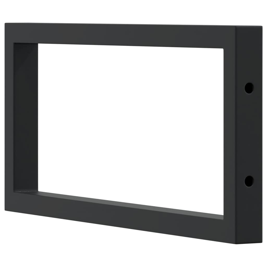 Reggimensole per Lavabo 2 pz-Supporti per mensole a muro Nere Rettangolari in Acciaio 926092