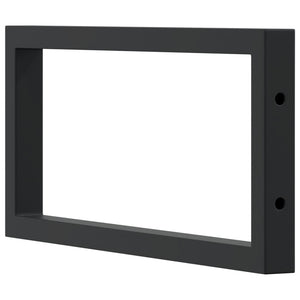 Reggimensole per Lavabo 2 pz-Supporti per mensole a muro Nere Rettangolari in Acciaio 926092